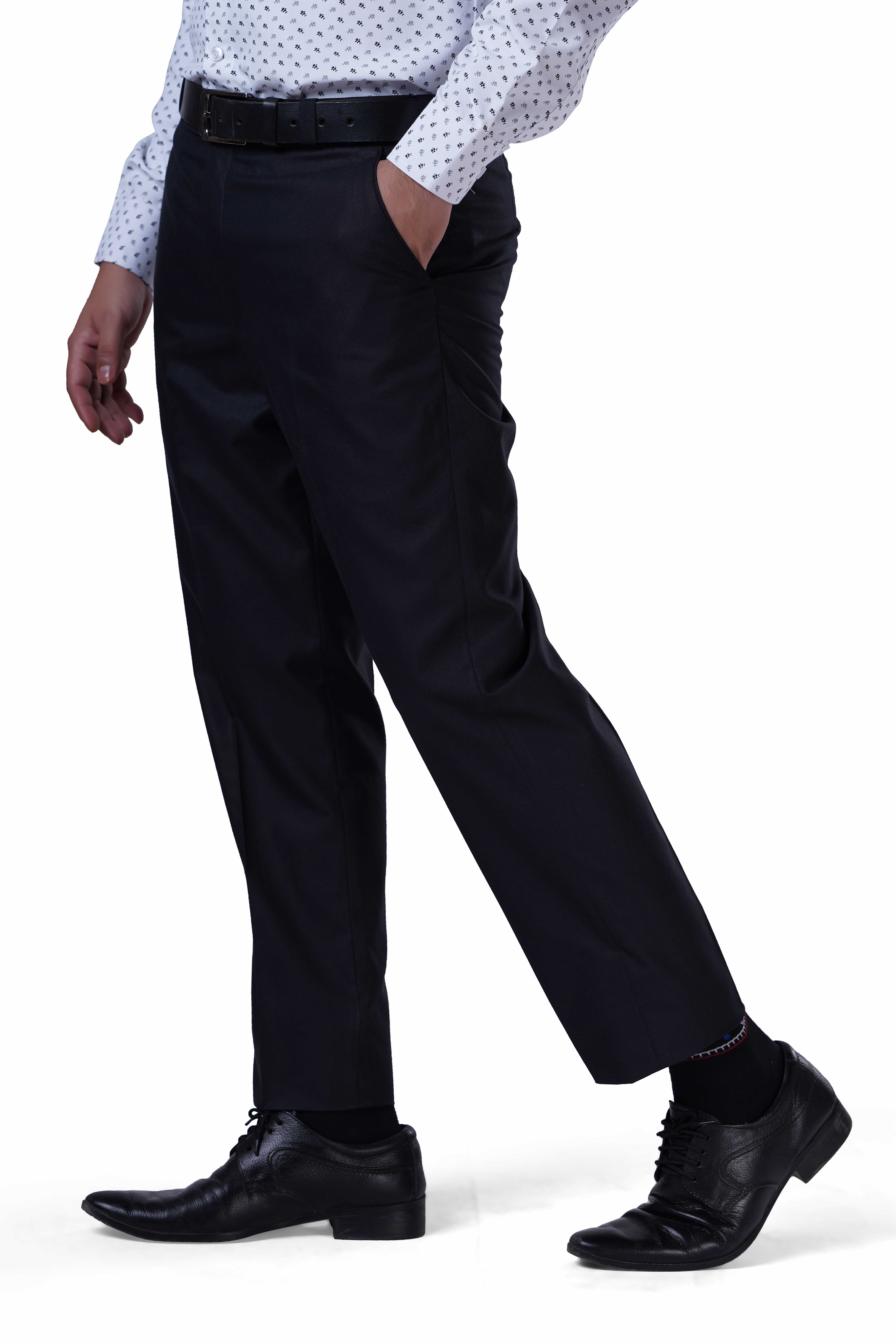 Buy Haul Chic Men's Polyster Blend Self Design Slim Fit Formal Trouser  Black at Amazon.in