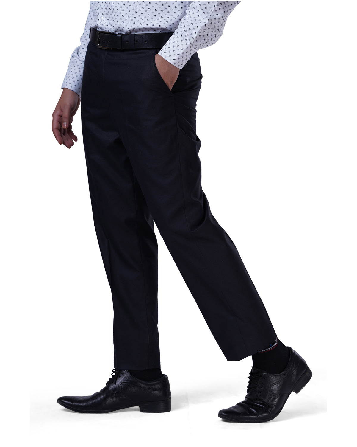 Buy Black Linen Elasticated Wide Leg Formal Trouser Online | FableStreet