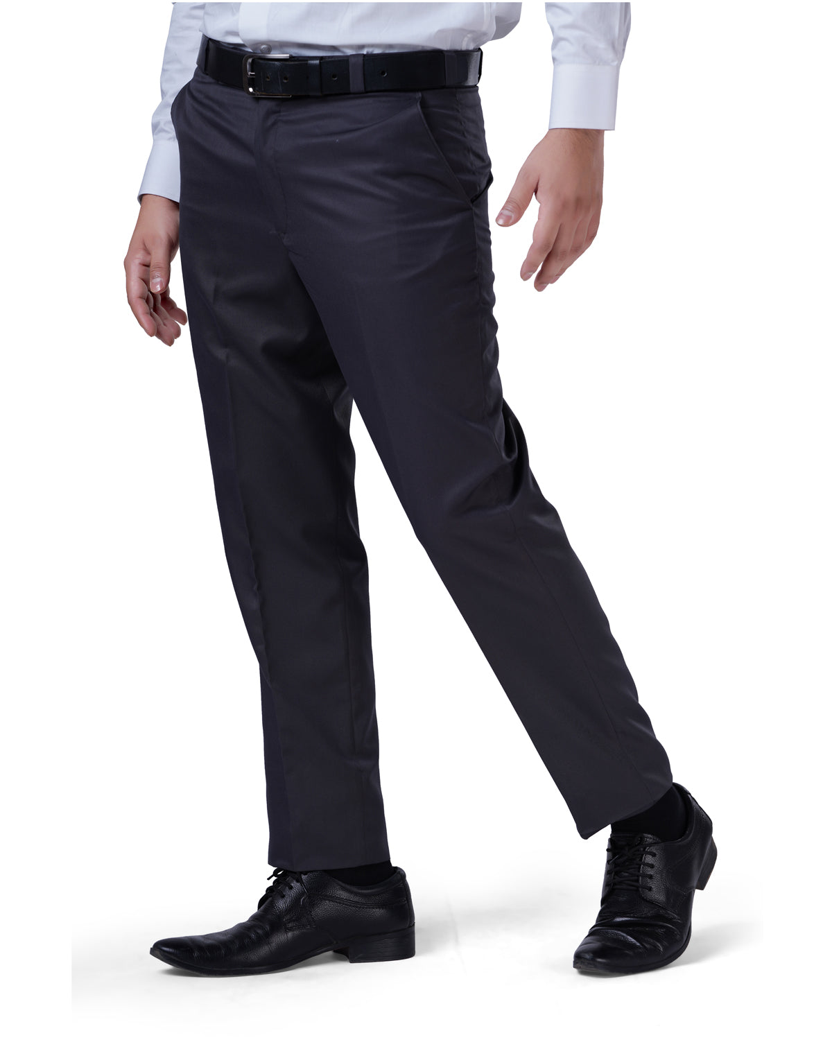 Buy Men Blue Slim Fit Solid Flat Front Formal Trousers Online - 348778 |  Louis Philippe