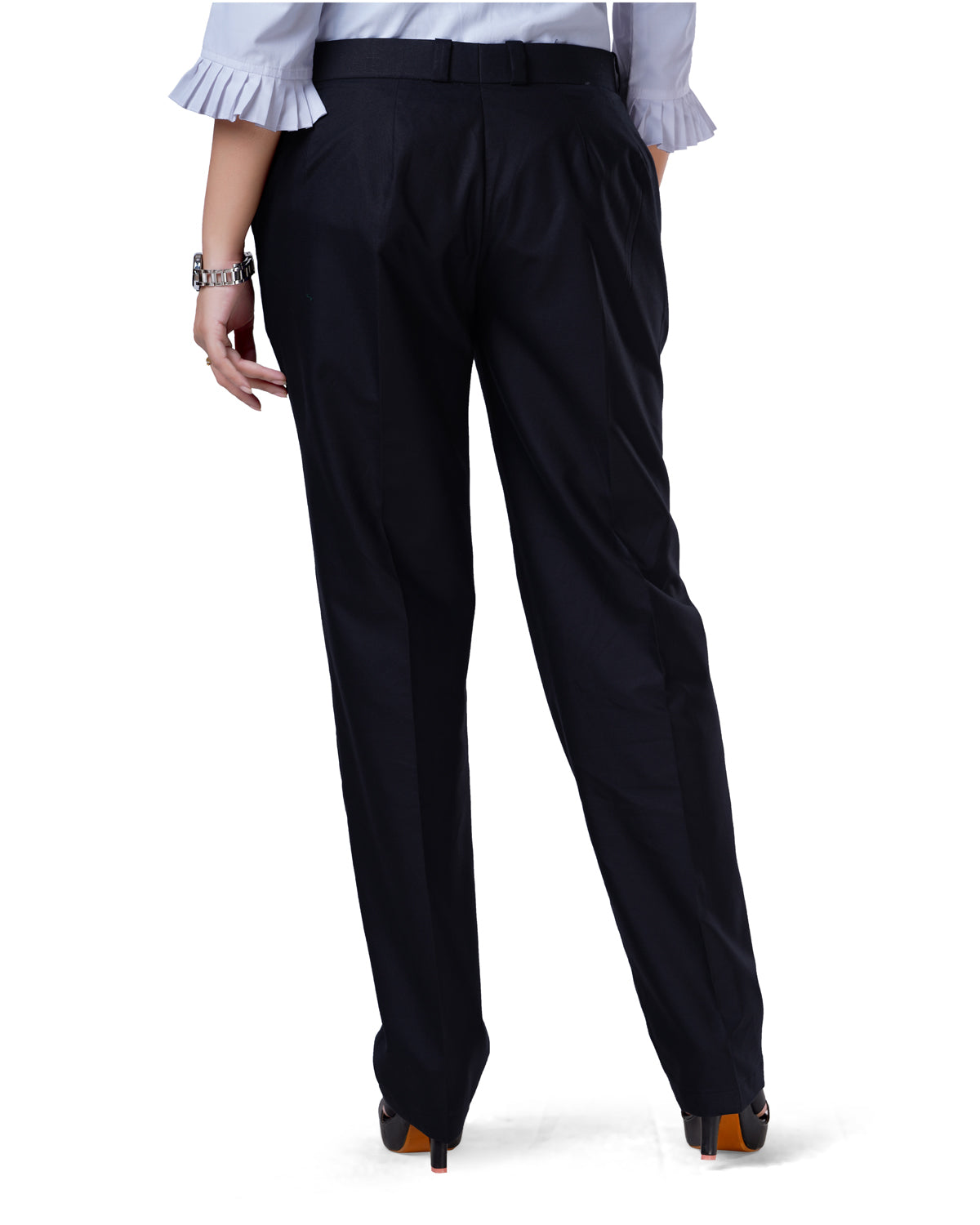 Buy LH Urban Black Solid Formal Trousers Online - 488371 | The Collective