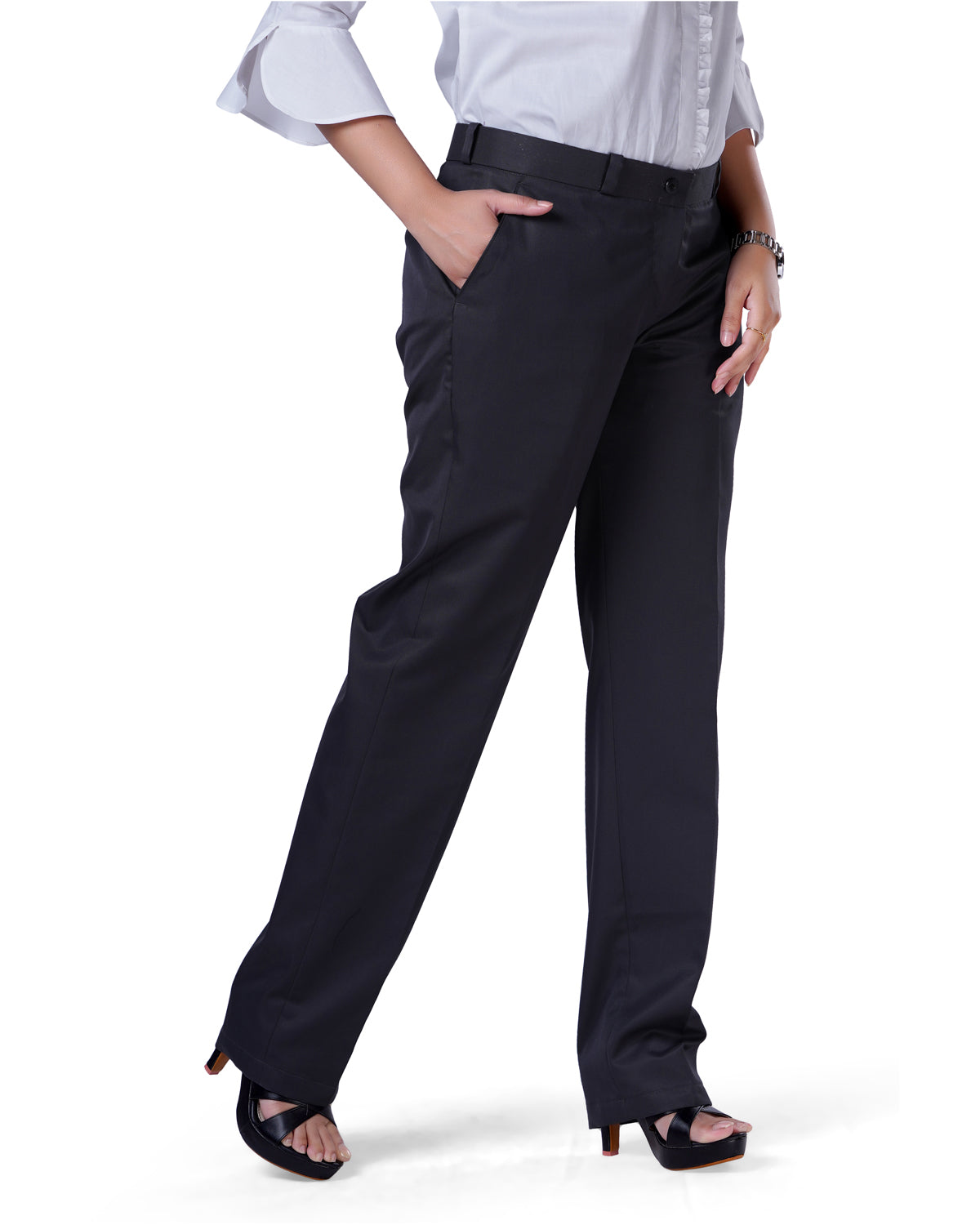 NEIL ALLYN FLAT FRONT WOMEN'S BLACK DRESS PANTS-2227P-01