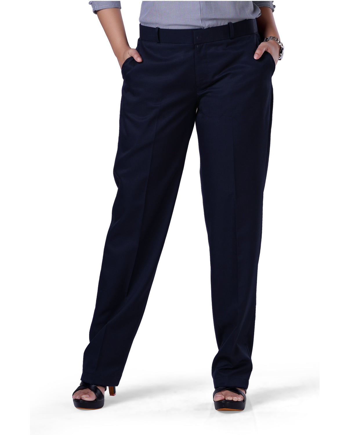 Natural Stretch Twill Suit Pants - Navy | Charles Tyrwhitt