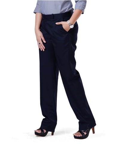 Code by Lifestyle Navy Regular Fit Trousers